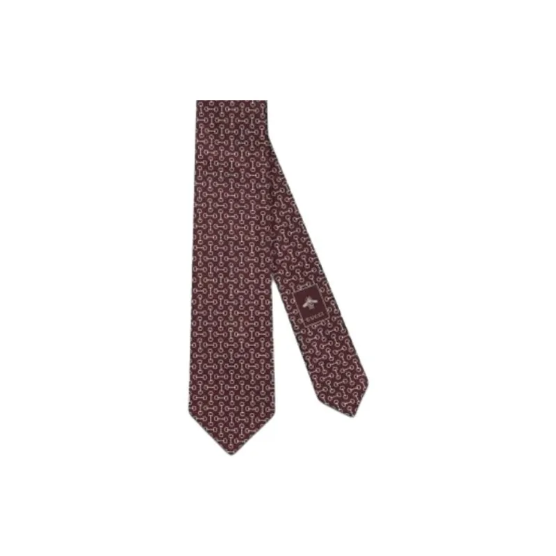 GUCCI Cupro, Mulberry Silk Ties Unisex Red-2