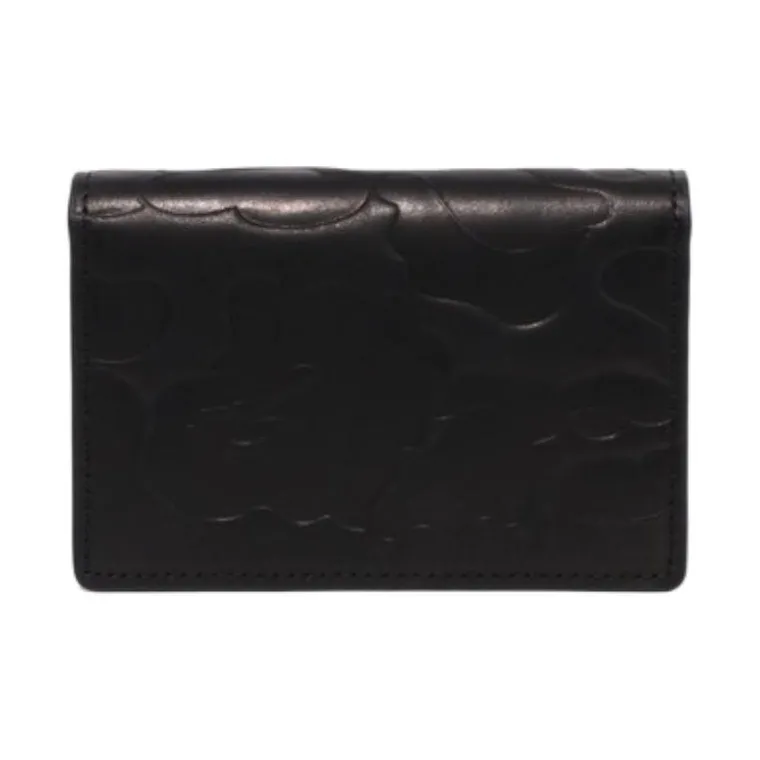 A BATHING APE Cow Leather Card Holder Men's Black-0