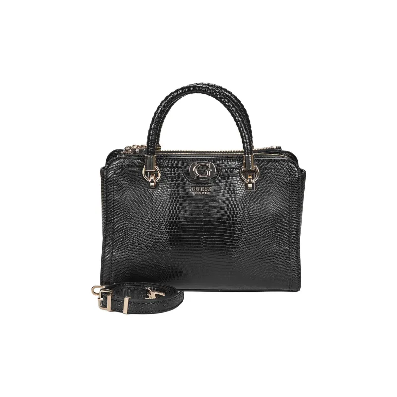 GUESS Synthetic Leather Shoulder Bag, Crossbody Bag, Handbag Medium Size Women's Black-0