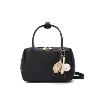RED DRAGONFLY Cow Leather Handbag Unisex Black