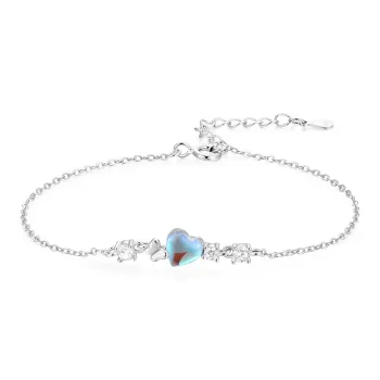 KADER Dreamy Heart Moon Series 925 Sterling Silver Bracelets Women's Silver