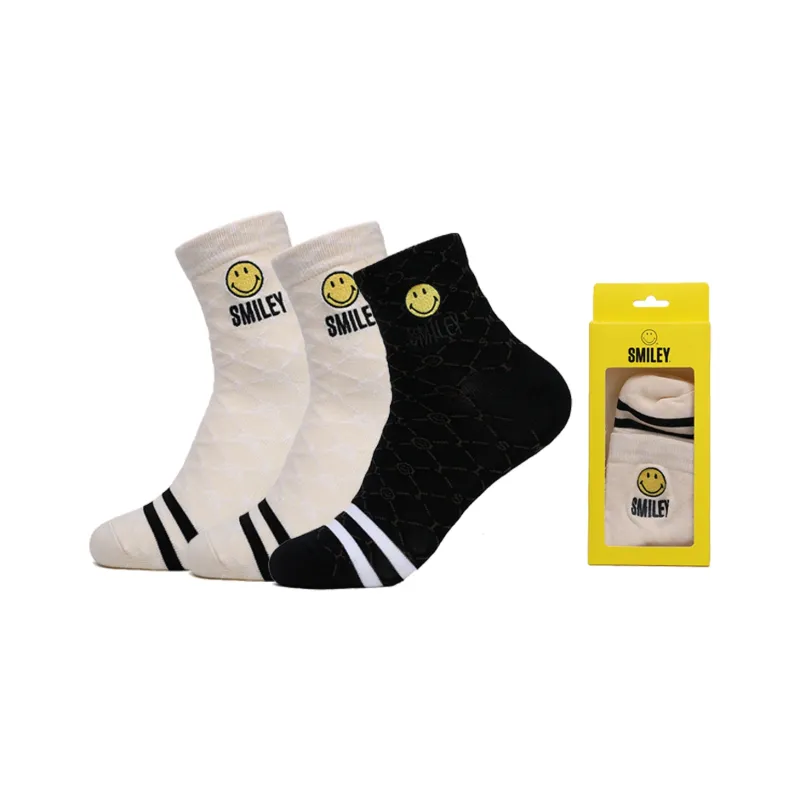 SMILEY Mid Calf Socks Unisex Combo Set-11