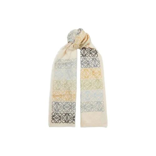 LOEWE Wool Knit Scarves Women's White
