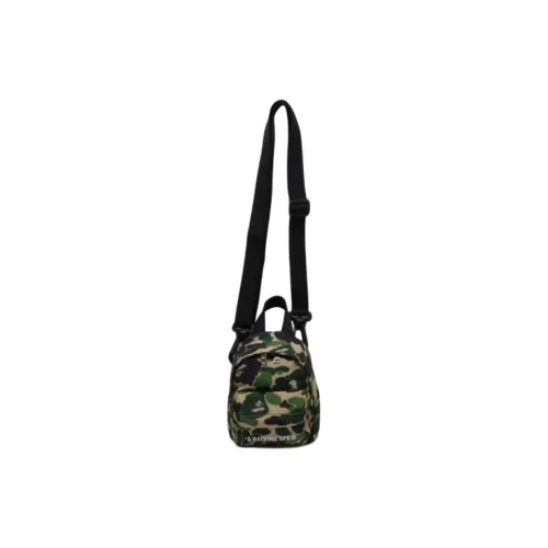 A BATHING APE Polyester Shoulder Bag Crossbody Bag Handbag Mini Men's Green/Pink