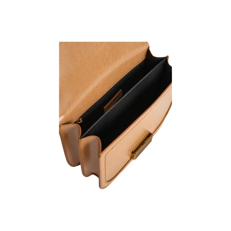 CHARLES&KEITH Polyurethane Synthetic Leather Tofu Bag, Crossbody Bag, Shoulder Bag Women's Medium Umber-4