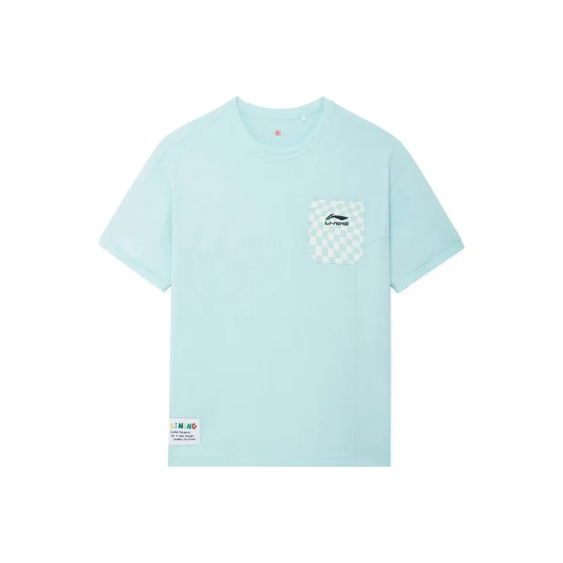 LiNing Rooovie T Shirts Unisex Ice Clear Blue-0
