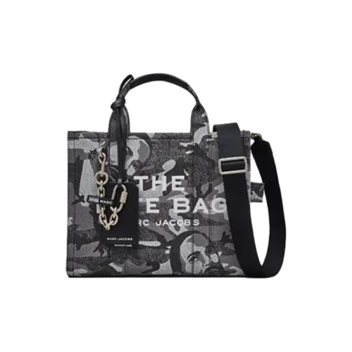 MARC JACOBS Fabric Tote Bag Shopping Bag One Shoulder Handbag Medium Size Women's Light Gray