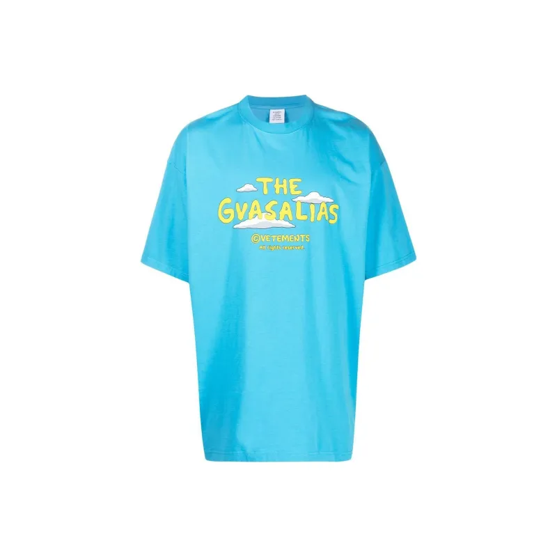 Vetements T-Shirts Unisex Blue-0