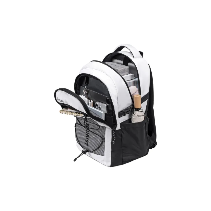 Victorian Traveler Polyester Laptop Backpack Regular Unisex White & Black-3