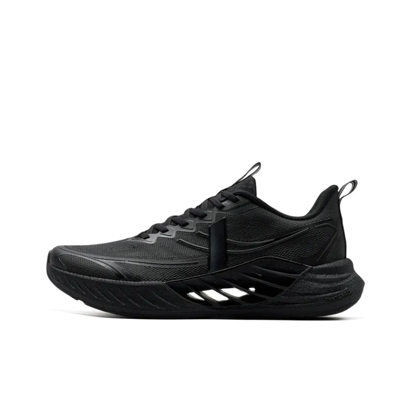 XTEP Cushioning Breathable Support Low Top Casual Training Sprint Running Shoes Men's Black Charcoal Ash-0