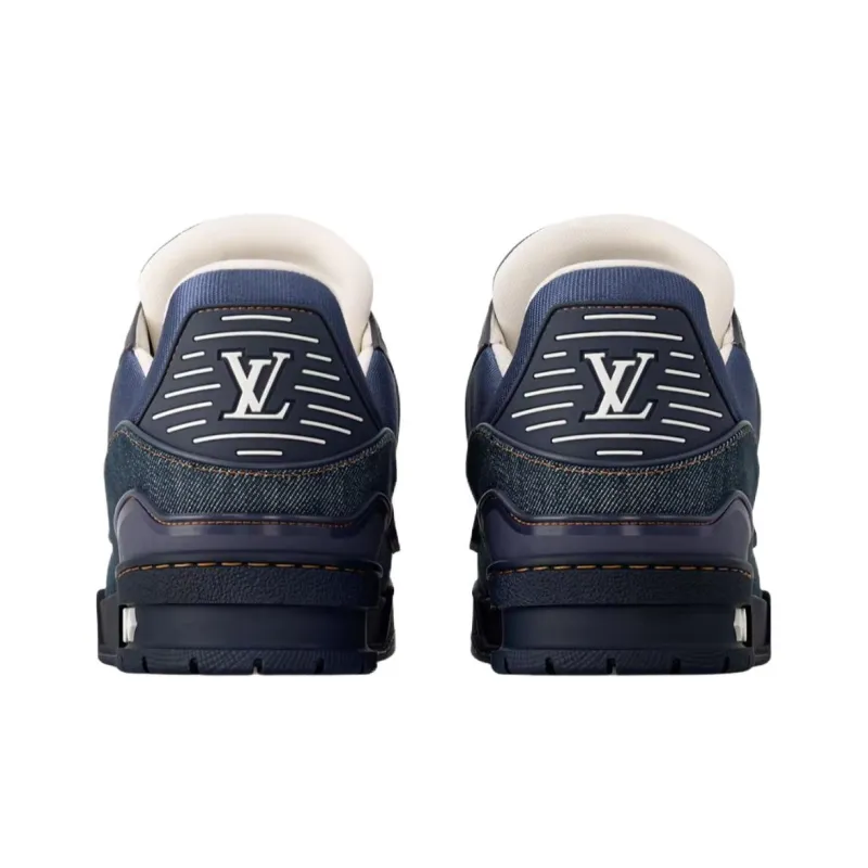 LOUIS VUITTON Trainer Low Top Skateboard Shoes Men's Marine Blue-2