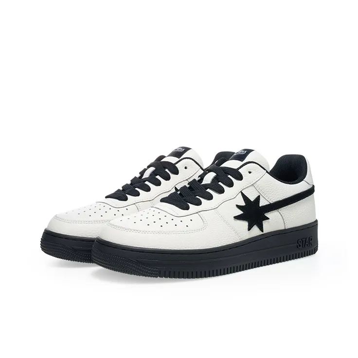 Starwalk Soldier Durable Lightweight And Breathable Low Top Skateboard Shoes Unisex Black White-2