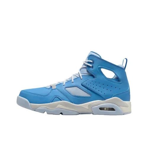 Jordan Flight Club 91 Anti Slip Wear Resistant Mid Top Vintage Basketball Shoes Men's Blue