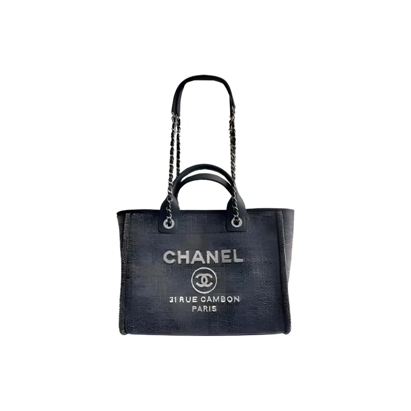 CHANEL 22Bag Denim Beach Bag, Tote Bag, Shopping Bag, Shoulder Bag, Crossbody Bag, Handbag Tubas Women's Denim-1