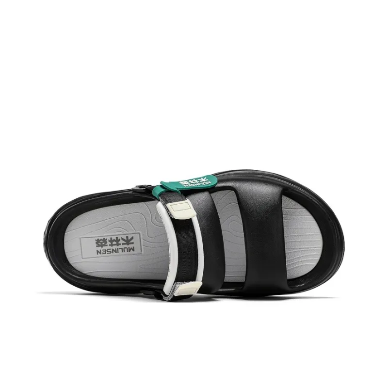 Mulinsen Beach Sandals Unisex Black/Khaki Brown/Matcha Green-2