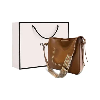 VINEY Synthetic Leather Crossbody Bag Women's Brown