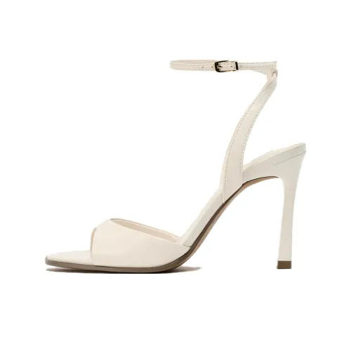 ZARA One Strap Sandals 10cm Women's White