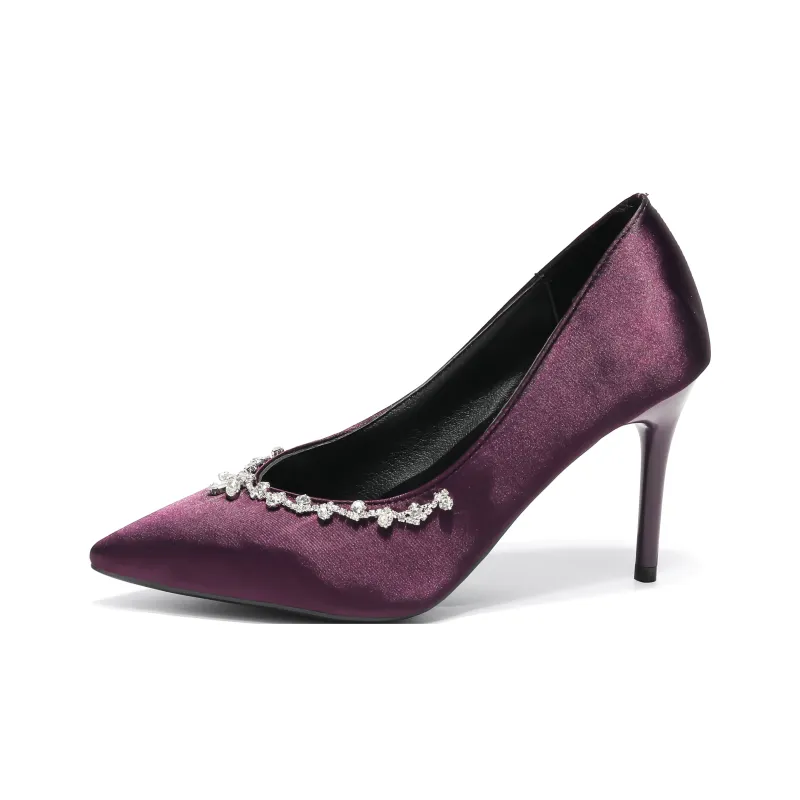 Be Good Slim Heel High Heels Women's Purple-1