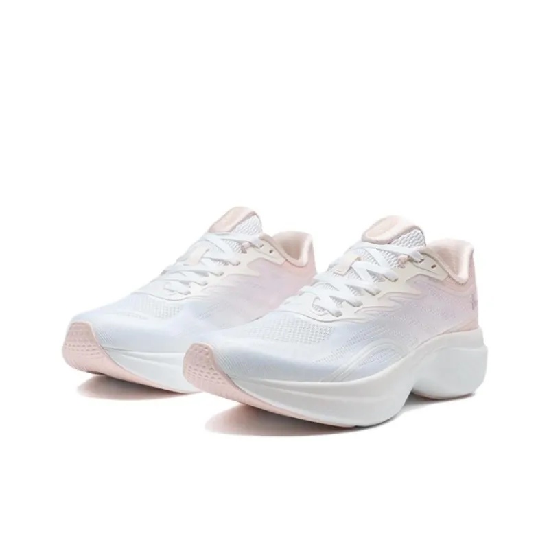 XTEP Breathable And Wear resistant Low Top Casual Running Shoes Women's White Pink-1