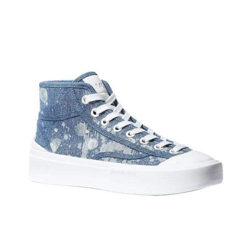 MICHAEL KORS Jude High Top Canvas Shoes Women's Blue-2