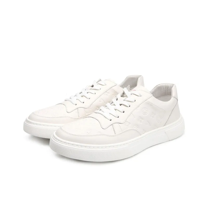 Satchi Anti Slip And Wear Resistant Lightweight Low Top Skateboard Shoes Men's White-2
