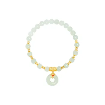 DIHUAJI Hetian Jade Bracelet With Peaceful Buckle Green Jade Women's