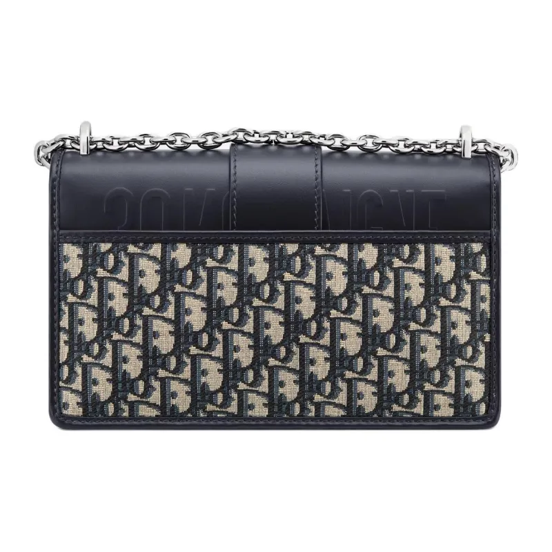 DIOR 30 Montaigne Oblique Printed Fabric With Smooth Cow Leather Shoulder Bag, Crossbody Bag Regular Women's Blue-3