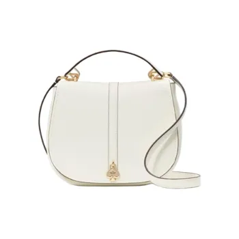 Kate Spade Cow Leather Saddle Bag Handbag Medium Size Women's White