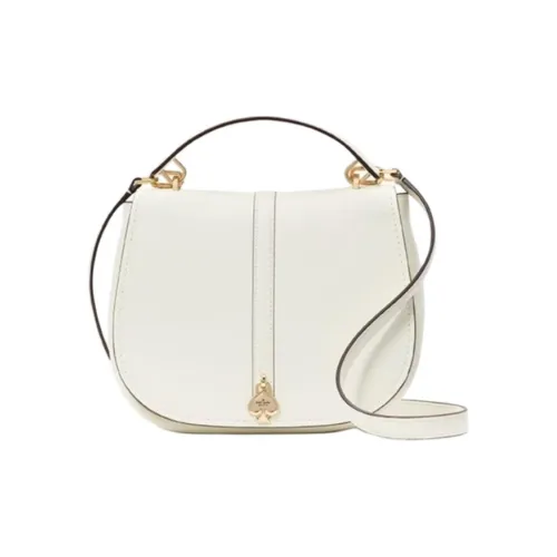 Kate Spade Cow Leather Saddle Bag Handbag Medium Size Women's White