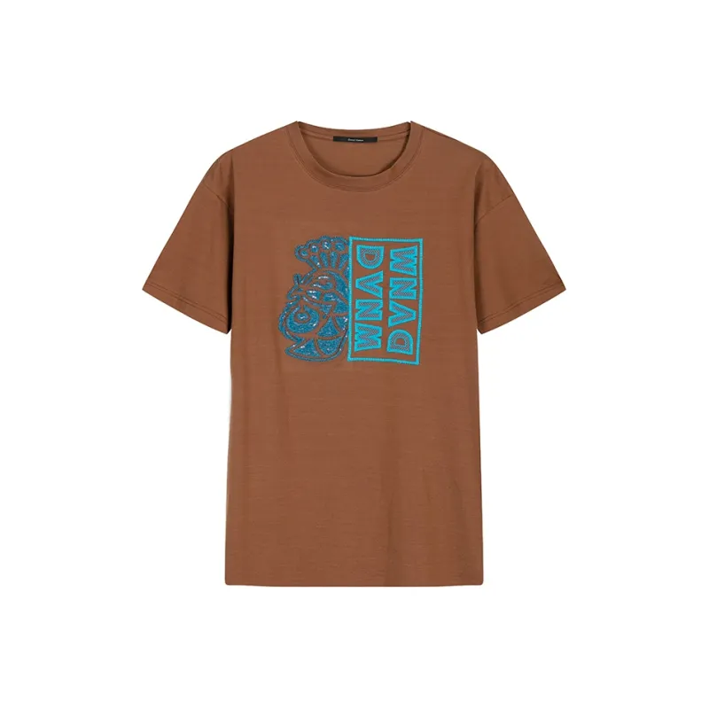 DAVID NAMAN T Shirts Men Brown-0