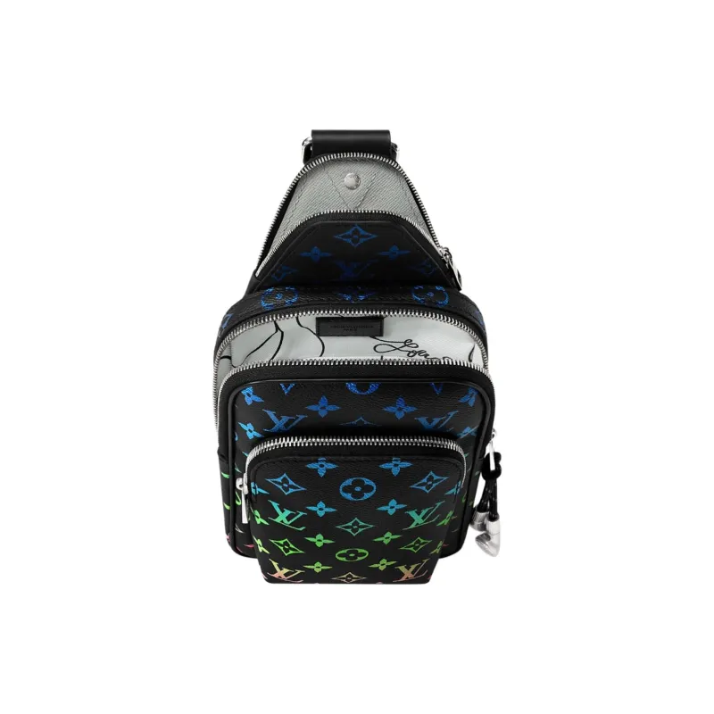 LOUIS VUITTON Print Crossbody Bag Unisex Black-3