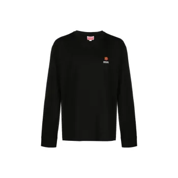 KENZO Logo Printed Long Sleeved Crewneck T Shirt