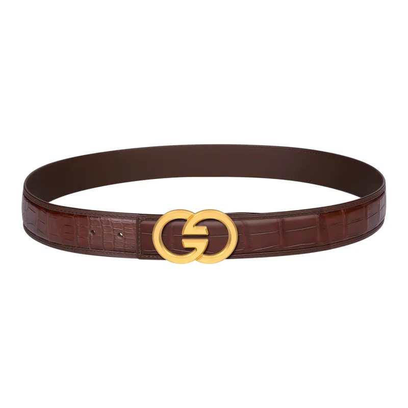 CATELLES Crocodile Leather Belts Men's 3.5cm-11