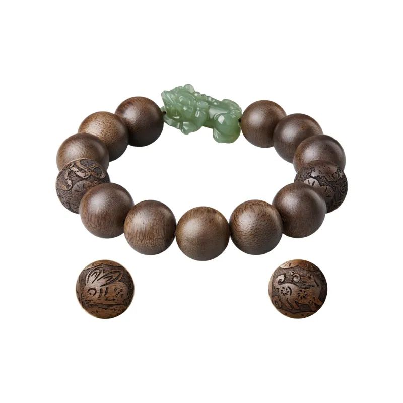 Moonstone Edge Agarwood Bracelets Men's-2