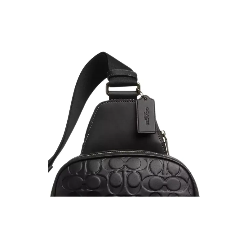 COACH ETHAN Calfskin Sling Bag Trumpets Men's Black-4