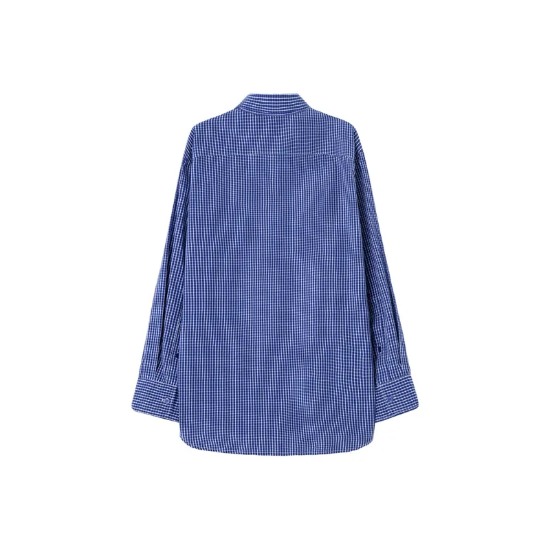 SOON FLOWER Long Sleeved Shirts Women's Blue-1