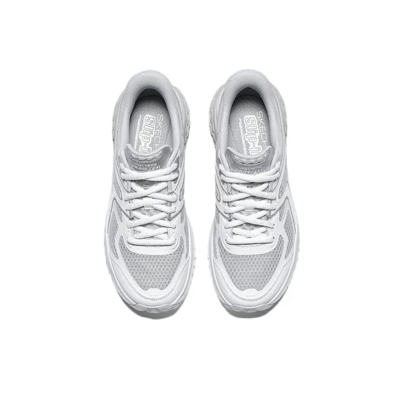 Skechers Sport Slip Resistant Balance Low Top Chunky Sneakers Women's Light Gray-3