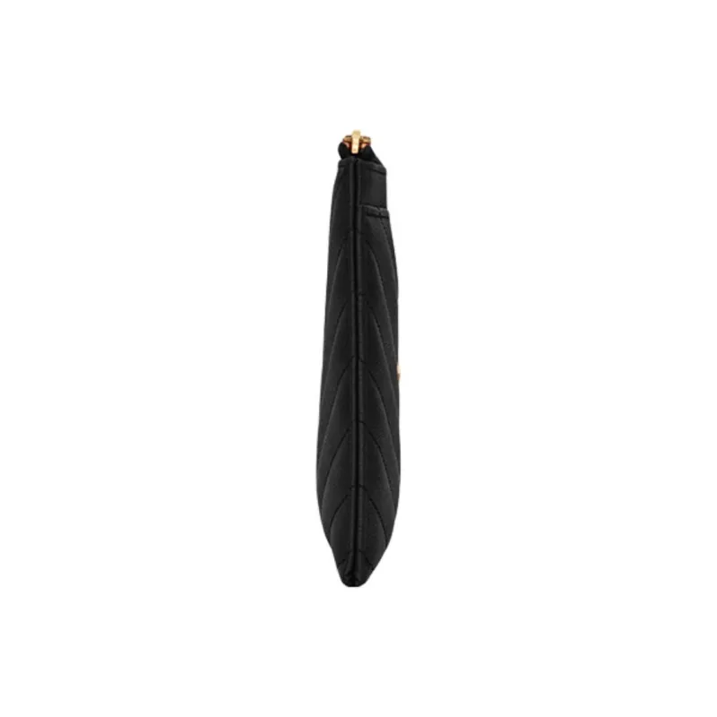 SAINT LAURENT Calfskin Wallets Clutches Women's Black-2