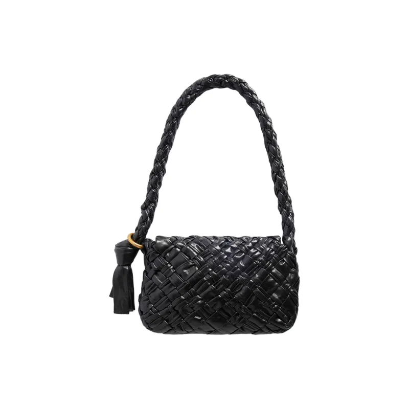 Bottega Veneta Kalimero Cittàh Lambskin Shoulder Bag Women's Black-1