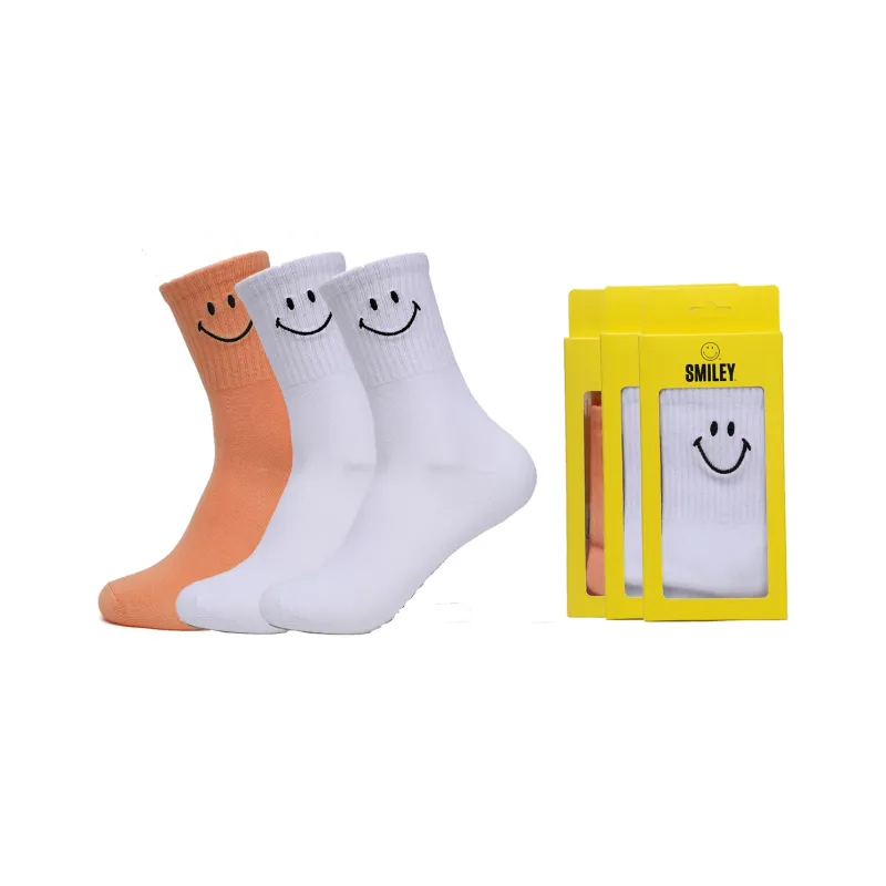 SMILEY Mid Calf Socks Unisex Combo Set-18