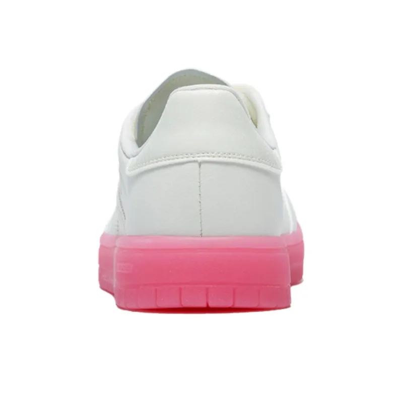 QIAODAN Departure Slip Resistant Water Resistant And Wear Resistant Low Top Skateboard Shoes Women's White Pink-3