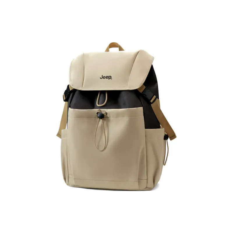 Jeep Fabric Backpack Laptop Bag Unisex Agate Black/Plantain Green/Desert Yellow-9