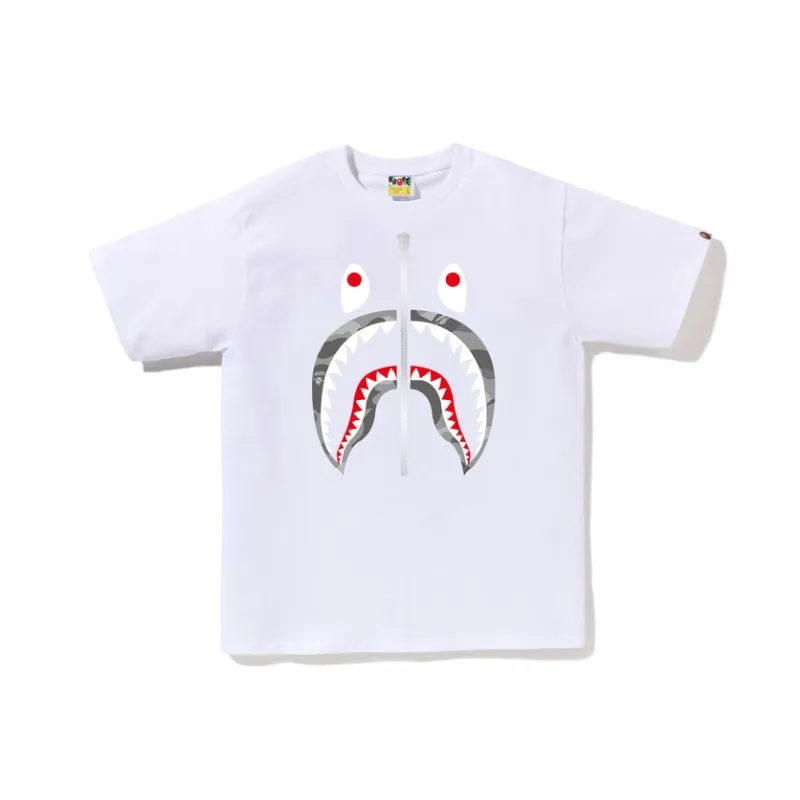 A BATHING APE Glass Beads Shark Tee-2
