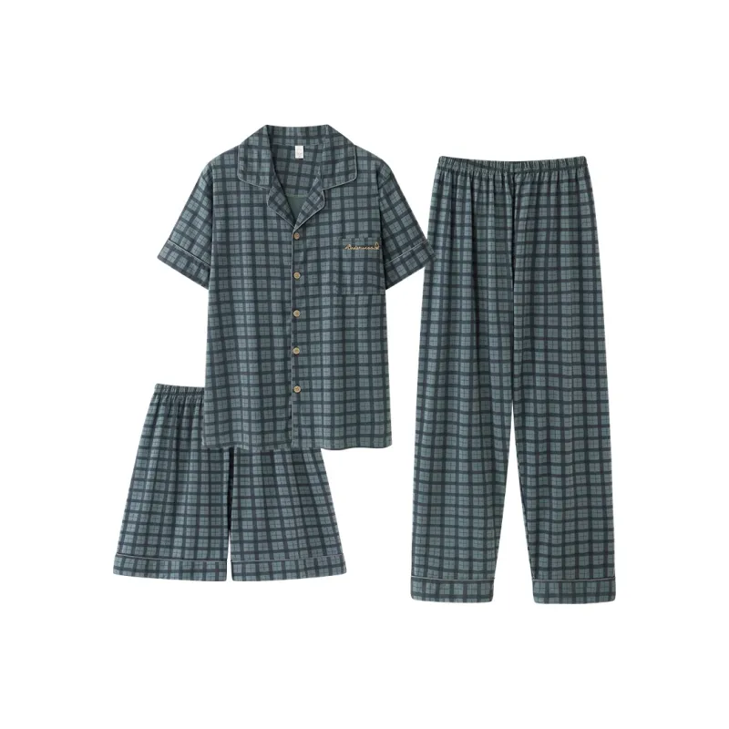 WANANNI Pajama Set Men's Dark Green-0