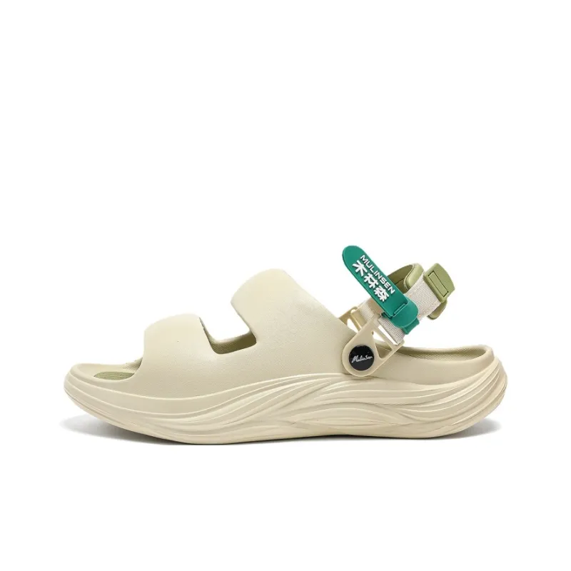 Mulinsen Beach Sandals Unisex Black/Khaki Brown/Matcha Green-14