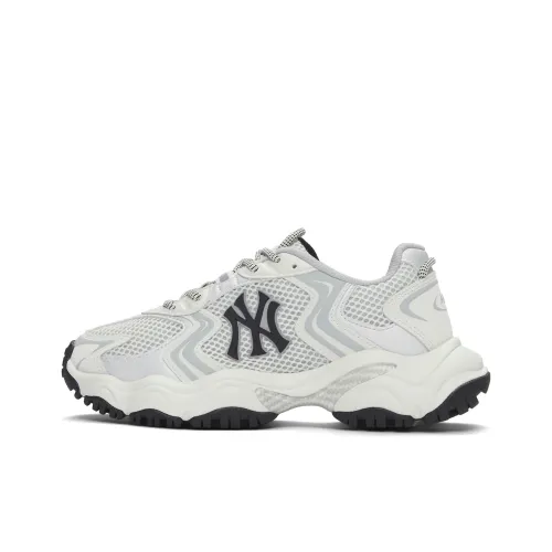 MLB New York Yankees Anti Slip Wear Resistant Low Top Chunky Sneakers Unisex White