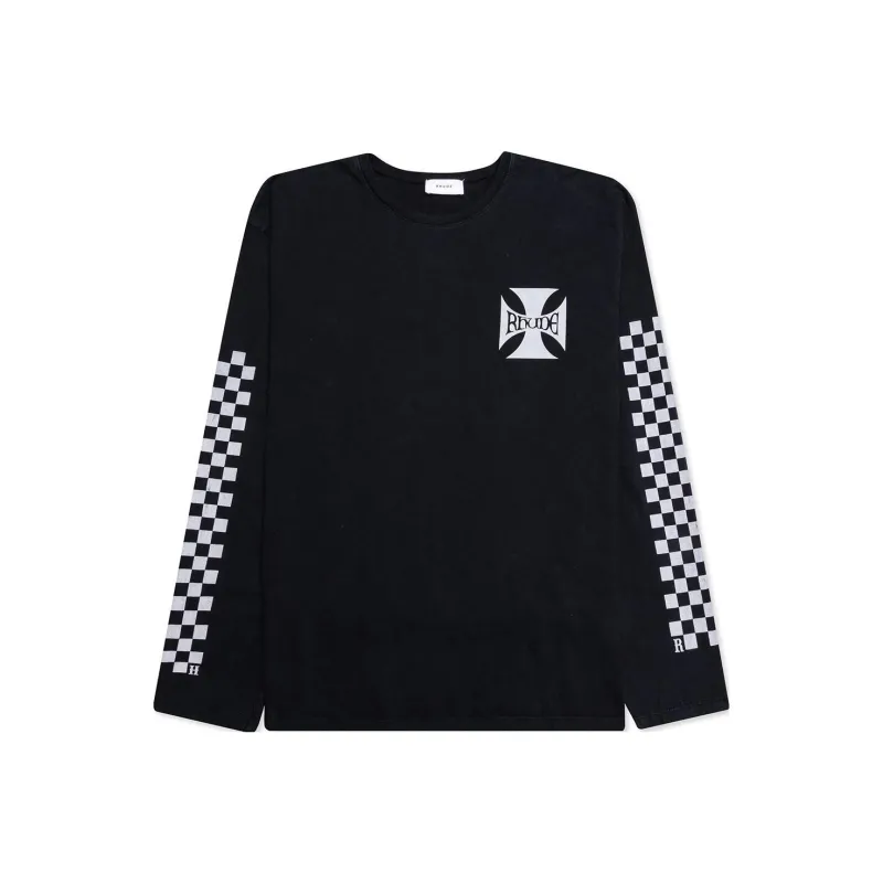 RHUDE Classic Checkers Long Sleeve Tee-0