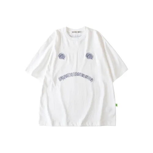BADMARKET 화이트 남녀공용 티셔츠