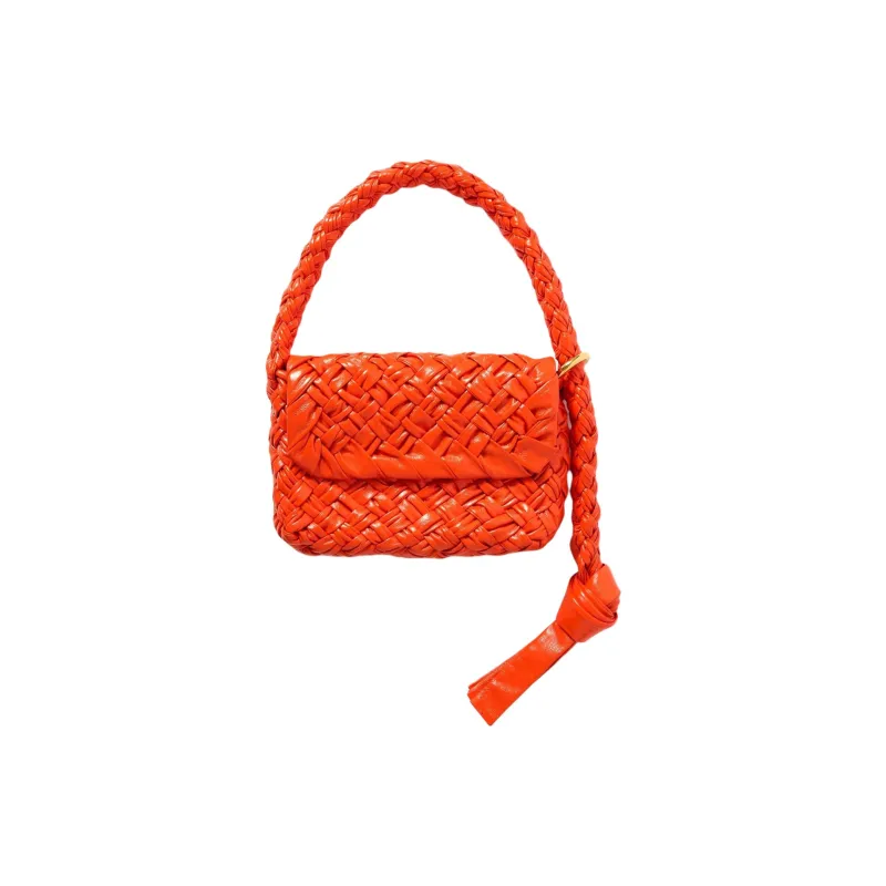 Bottega Veneta Kalimero Cittàh Lambskin Shoulder Bag Women's Orange-0
