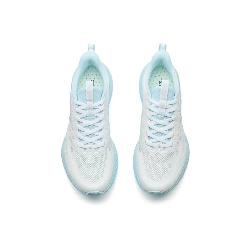 XTEP Cushioning Breathable Support Low Top Casual Training Sprint Running Shoes Women's White Blue-3